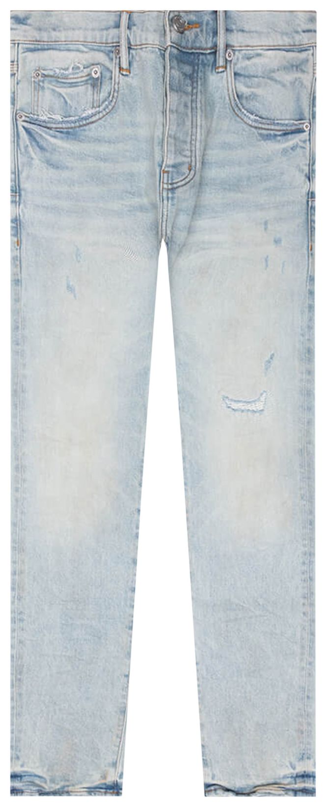 PURPLE BRAND Skinny Fade Distressed Jeans Light Indigo