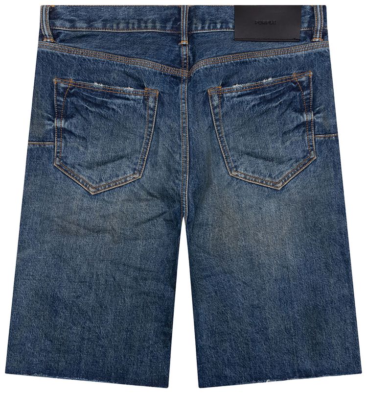 PURPLE BRAND Worn Vintage Shorts Mid Indigo