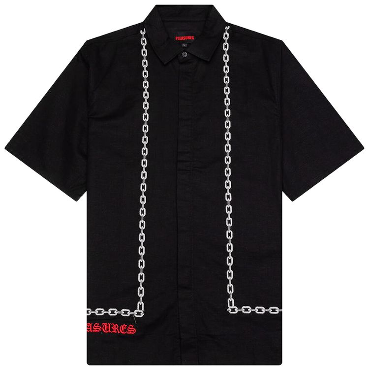 Pleasures Chain Button Up Shirt Black