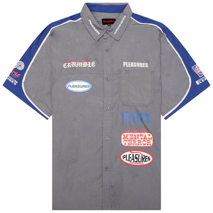 Pleasures Terror Button Up Shirt Grey