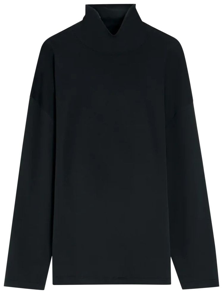Lemaire Relaxed Mock Neck T Shirt Black