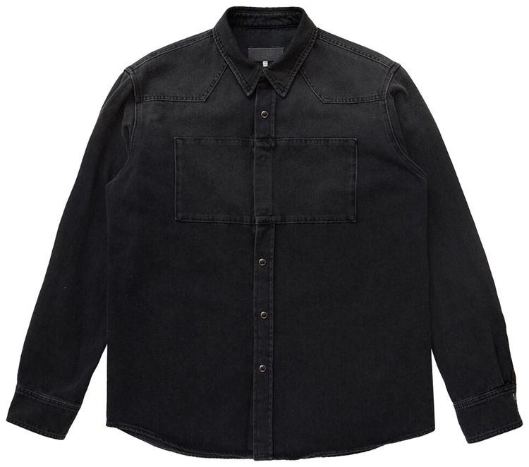 MM6 Maison Margiela Paneled Denim Shirt Black