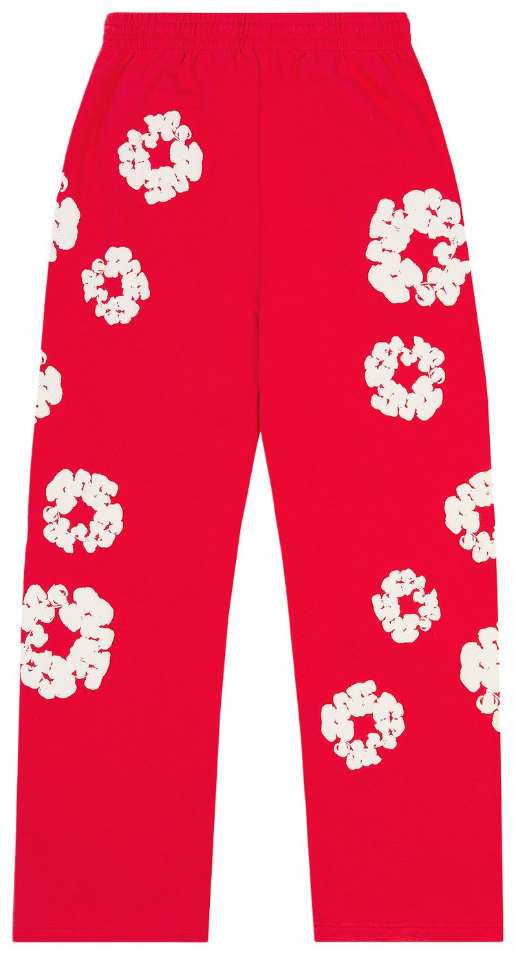 Denim Tears Cotton Wreath Baggy Sweatpants Red