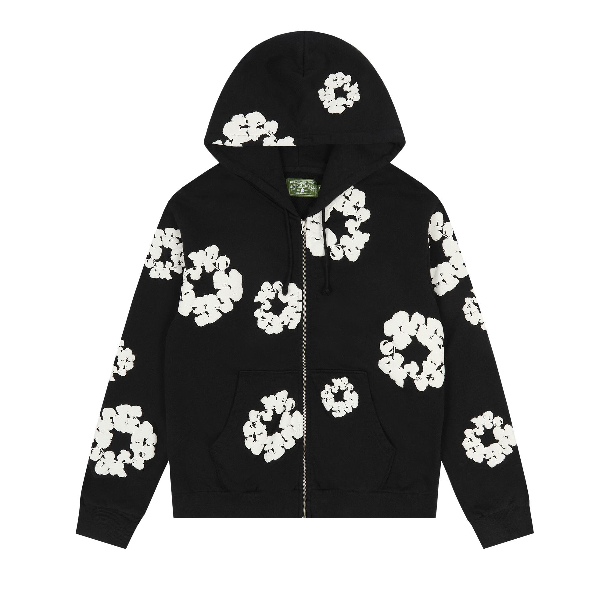 希少コラボ【STUSSY×DENIM TEARS】COTTON WREATH ZIP HOODIE Buy Denim Tears Cotton Wreath Zip Hoodie 'Black