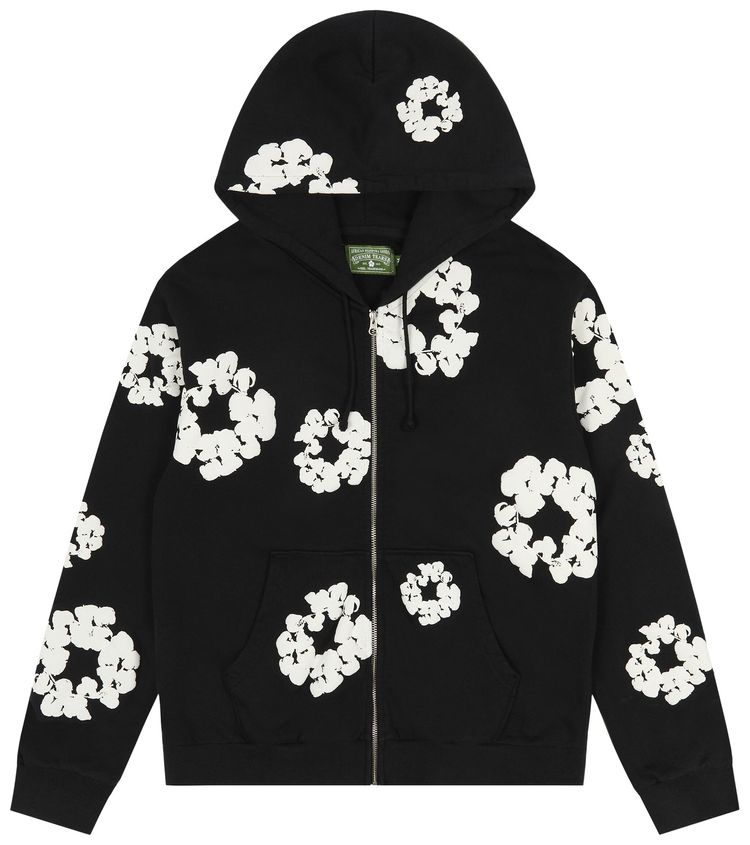 Denim Tears Cotton Wreath Zip Hoodie Black