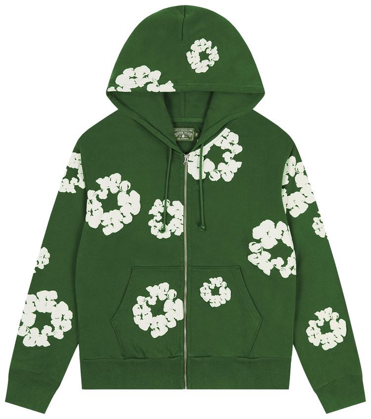 Denim Tears Cotton Wreath Zip Hoodie Green