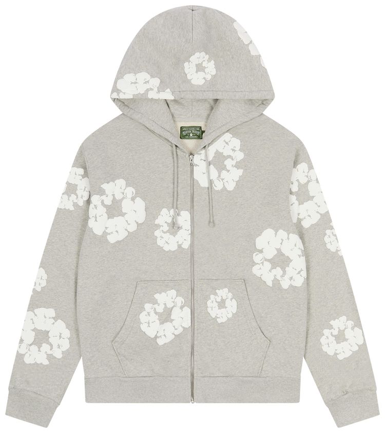 Denim Tears Cotton Wreath Zip Hoodie Grey