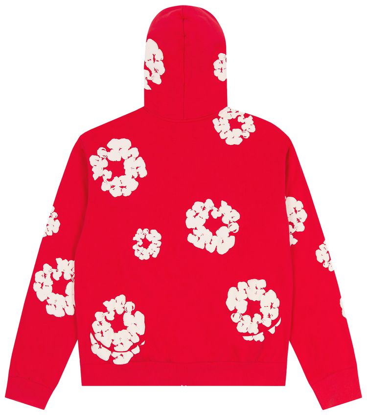 Denim Tears Cotton Wreath Zip Hoodie Red