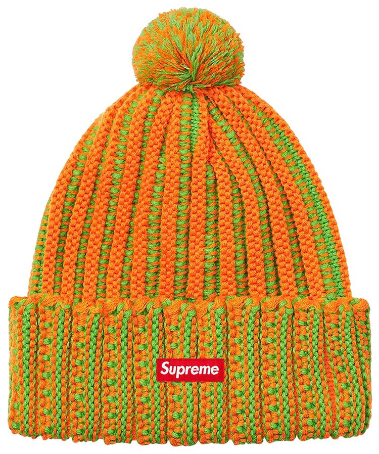 Supreme Contrast Stripe Beanie Orange