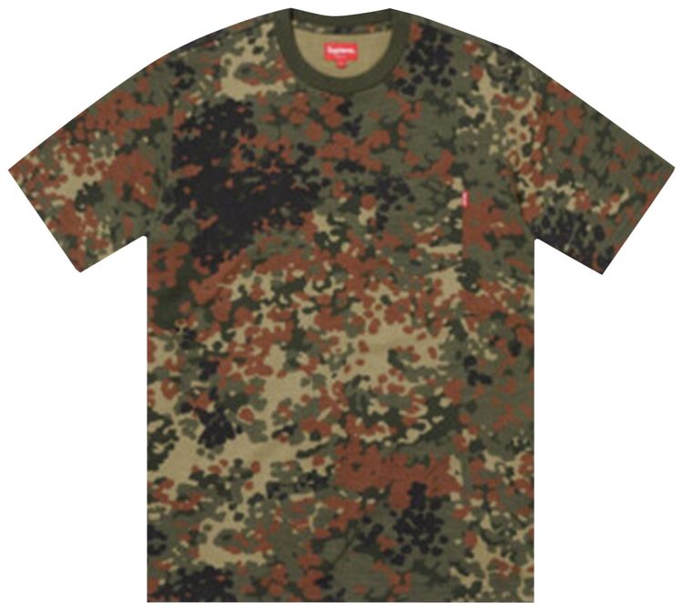 Supreme Short Sleeve Pocket Tee Olive German Camo