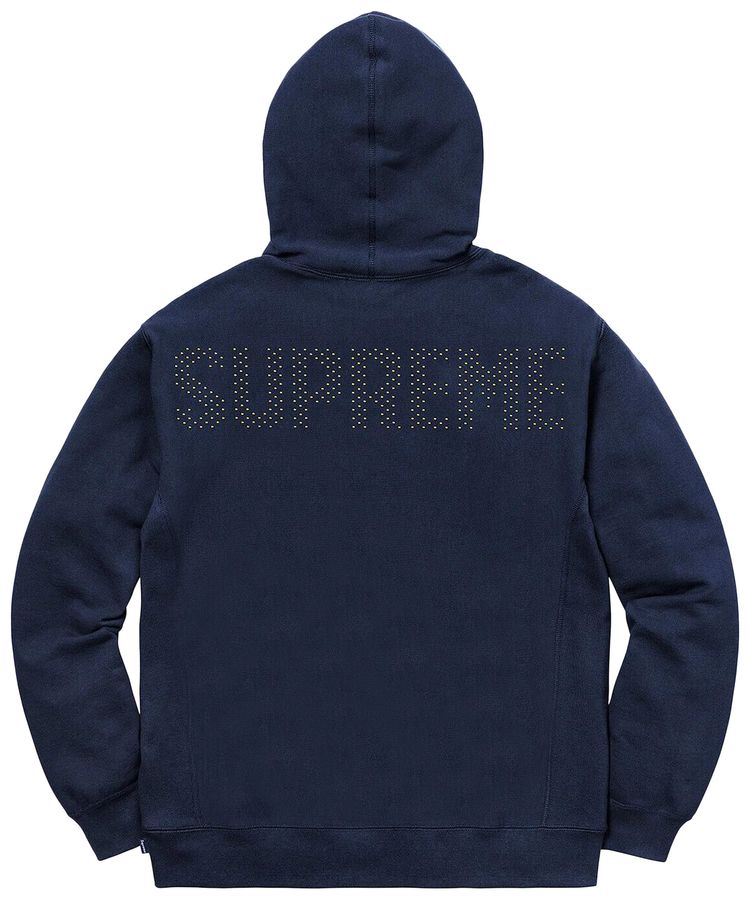 Supreme Studded Hooded Sweatshirt Navy