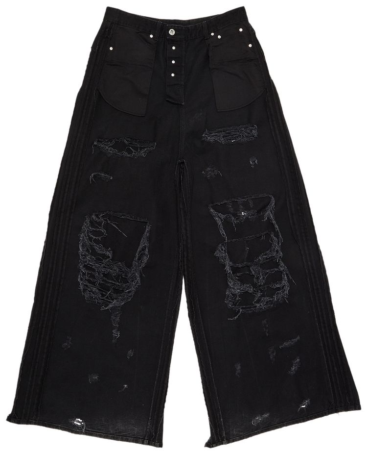 Vetements Destroyed Inside Out Baggy Jeans Black