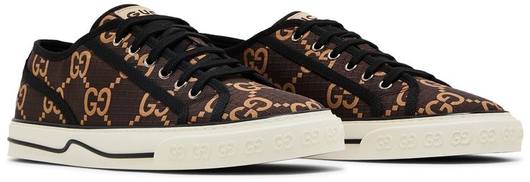 Gucci Tennis 1977 Low GG Monogram   Ebony Beige