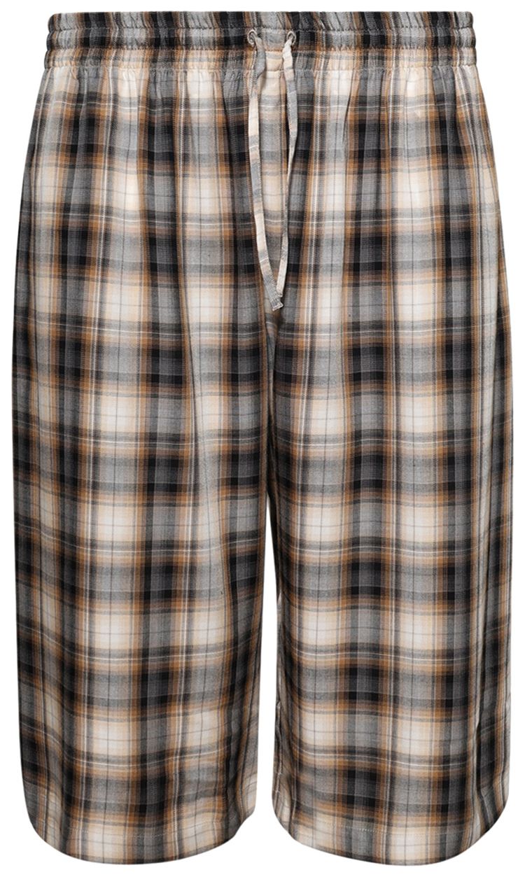 Acne Studios Plaid Skater Shorts Beige