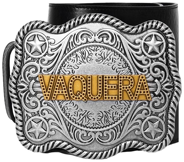 VAQUERA Custom Buckle Western Belt Black