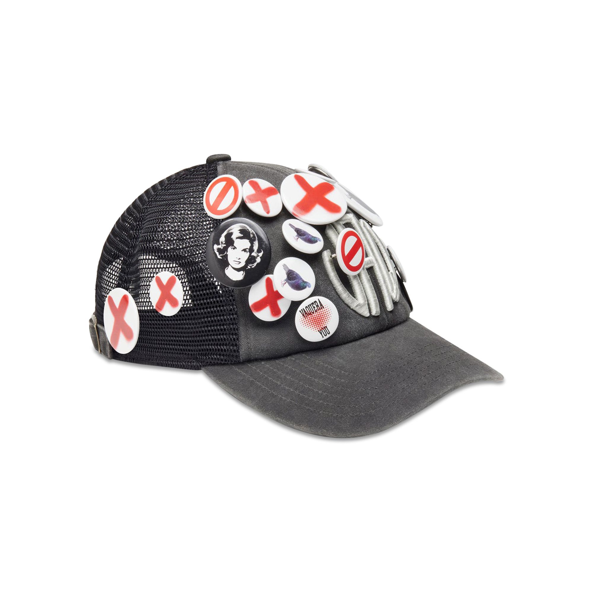 帽子 VAQUERA BASEBALL HAT WITH PINS WOVEN VAQUERA Logo Embroidered Trucker Hat With Pins in Black | Lyst