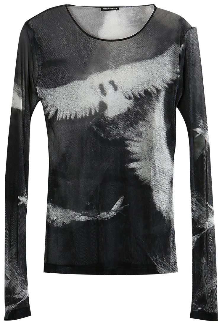 Ann Demeulemeester Fiene Angel Divine Long Sleeve T Shirt BlackGrey