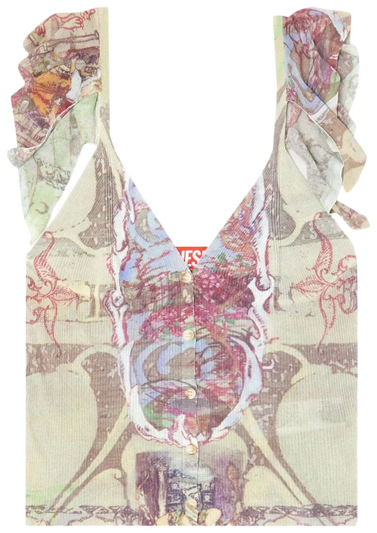 Diesel M Fiore Knit Top Beige