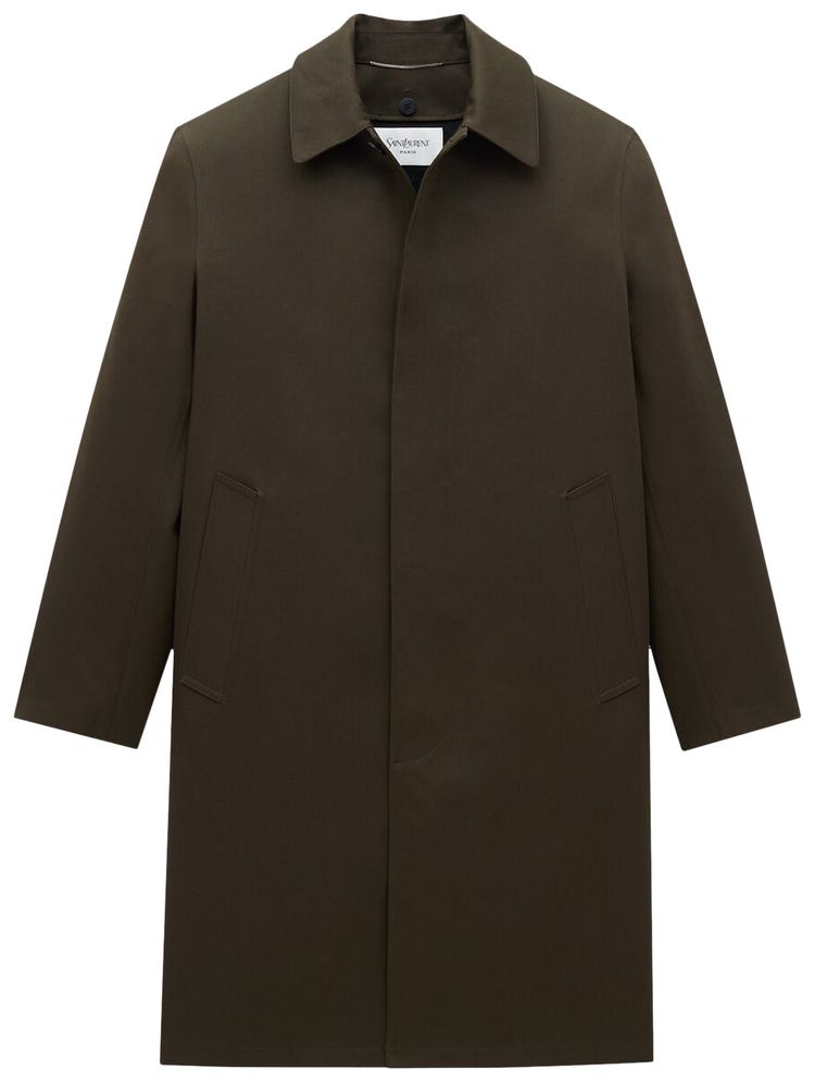 Saint Laurent Thermal Waterproof Raincoat Vert Fonce