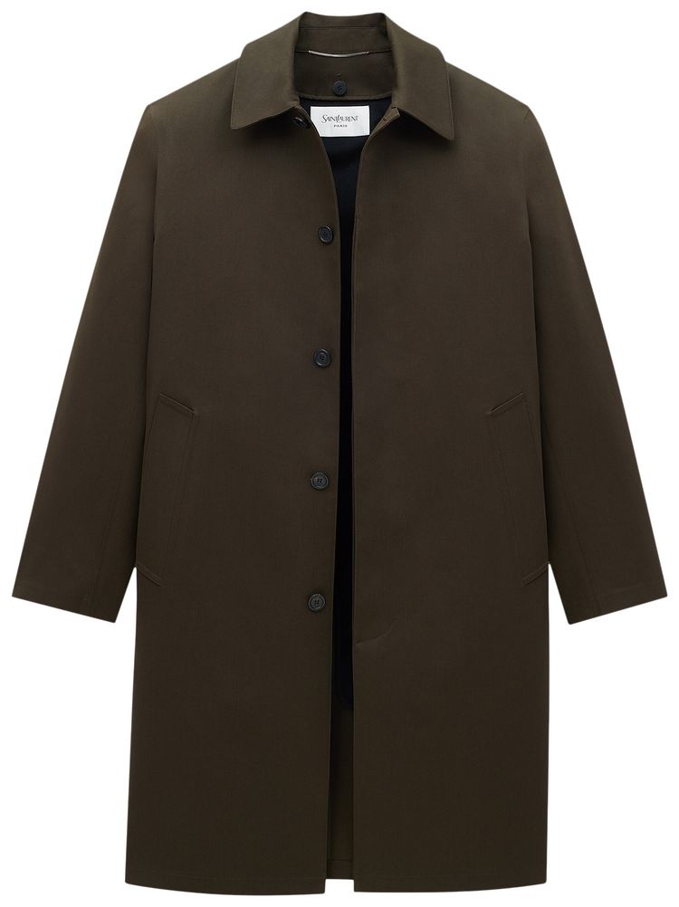 Saint Laurent Thermal Waterproof Raincoat Vert Fonce
