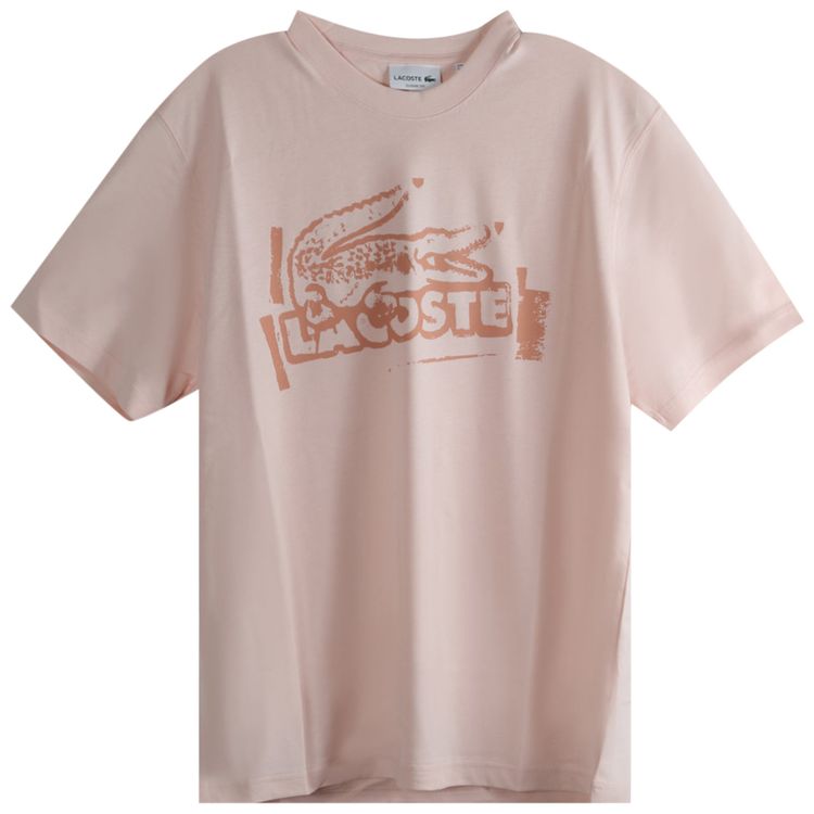 Lacoste Printed Jersey T Shirt Light PinkBeige