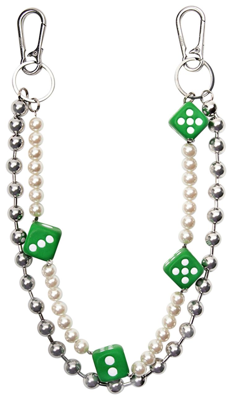 VEERT The Ball Pearl 4 Dice Wallet Chain PearlWhite Gold