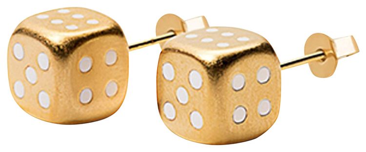 VEERT The Dice Earring Pair Yellow Gold