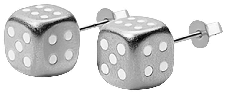 VEERT The Dice Earring Pair White Gold