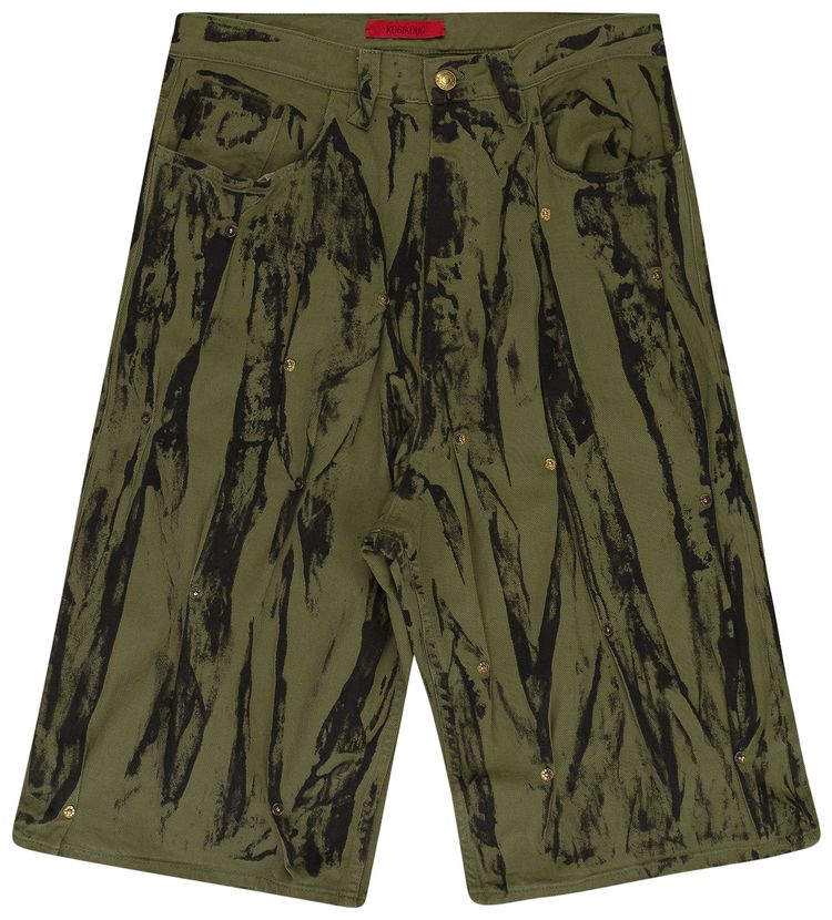 KUSIKOHC Denim Washed Shorts Green