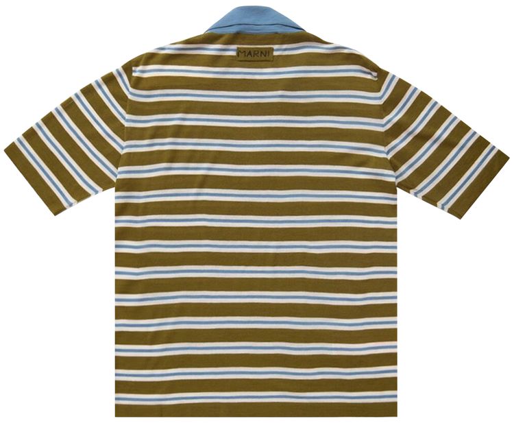 Marni Ribbed Stripe Polo Grass