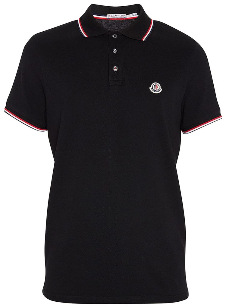 Moncler Classic Tipped Polo Shirt Black