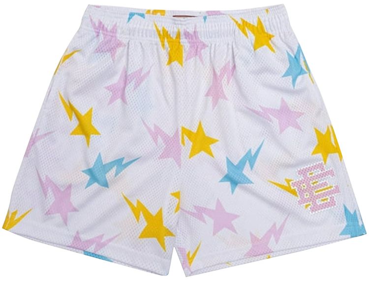 Eric Emanuel x BAPE EE Basic Short WhiteYellowBluePink