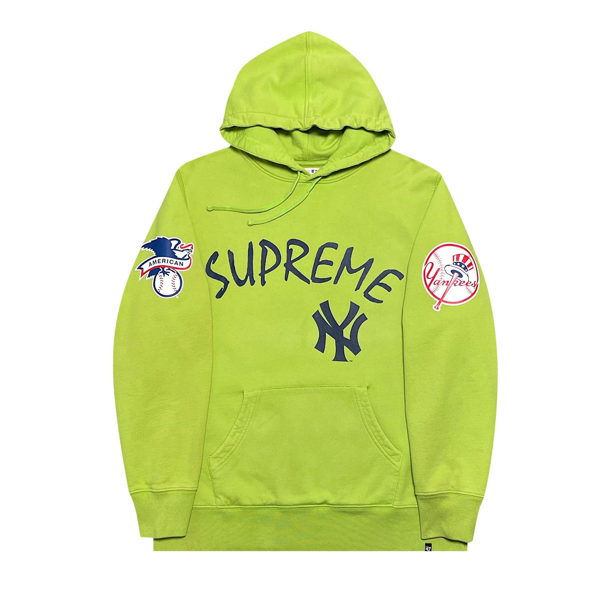 Buy Supreme Yankees Hooded Sweatshirt 'Lime Green' - SS15SW3