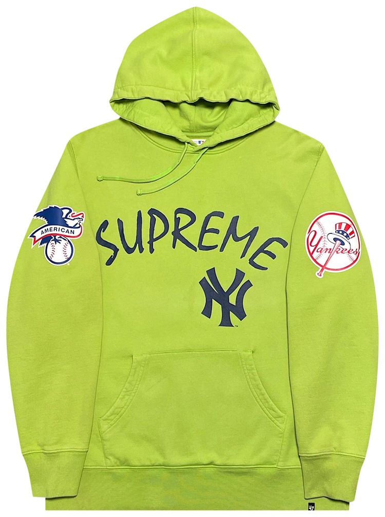 Supreme Yankees Hooded Sweatshirt Lime Green