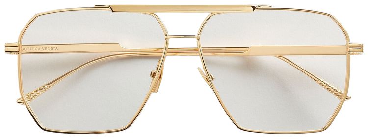 Bottega Veneta Geometric Aviator Glasses GoldTransparent