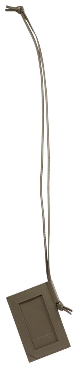 Bottega Veneta Intrecciato Stamp Badge Holder CypressSilver