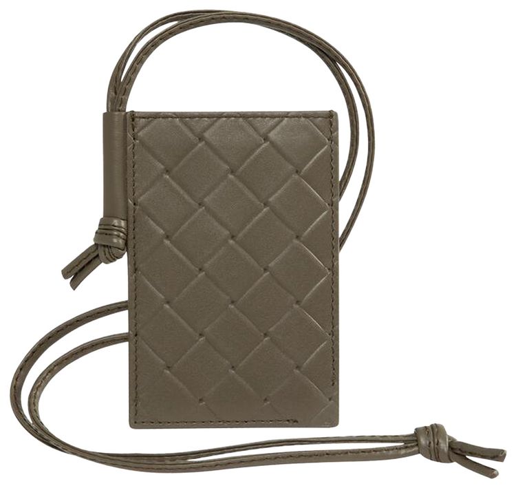 Bottega Veneta Intrecciato Stamp Badge Holder CypressSilver
