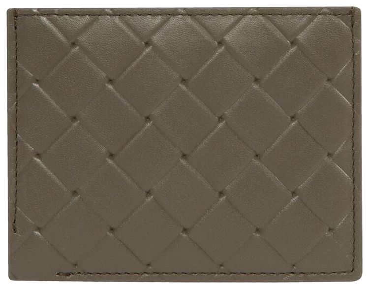 Bottega Veneta Intrecciato Stamp Credit Card Case CypressSilver
