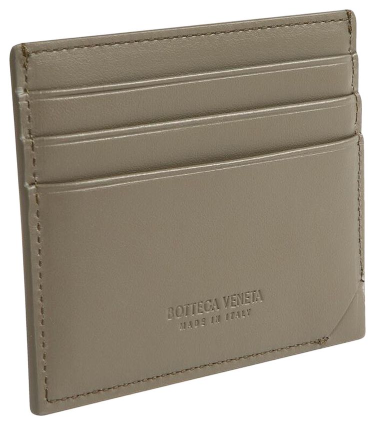 Bottega Veneta Intrecciato Stamp Credit Card Case CypressSilver