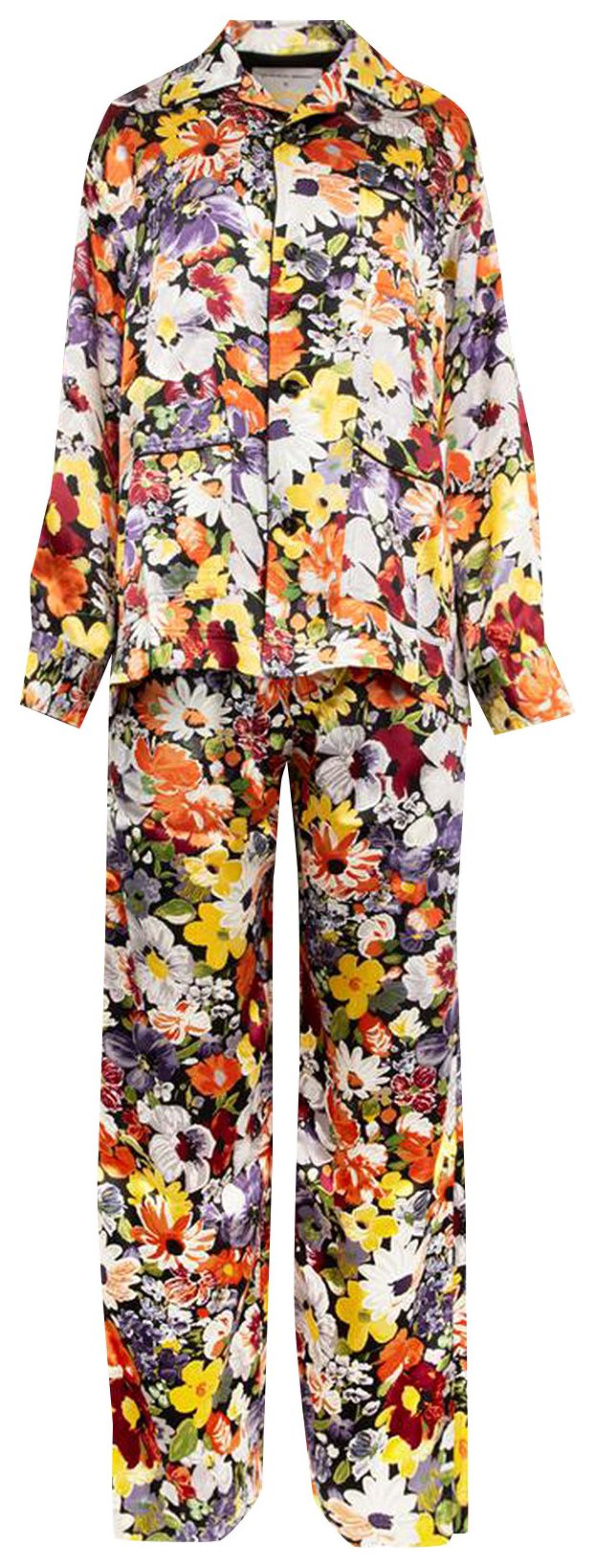 Bottega Veneta Shine Viscose Floral Pyjama Set Multicolor