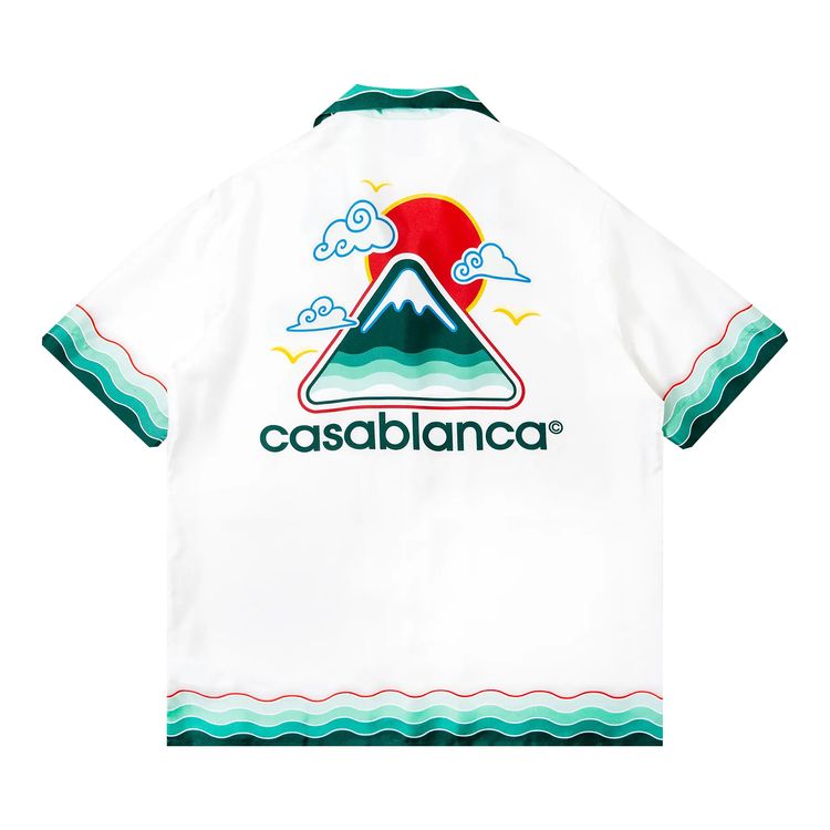 Casablanca Cuban Collar Short Sleeve Shirt Montage Ondulee