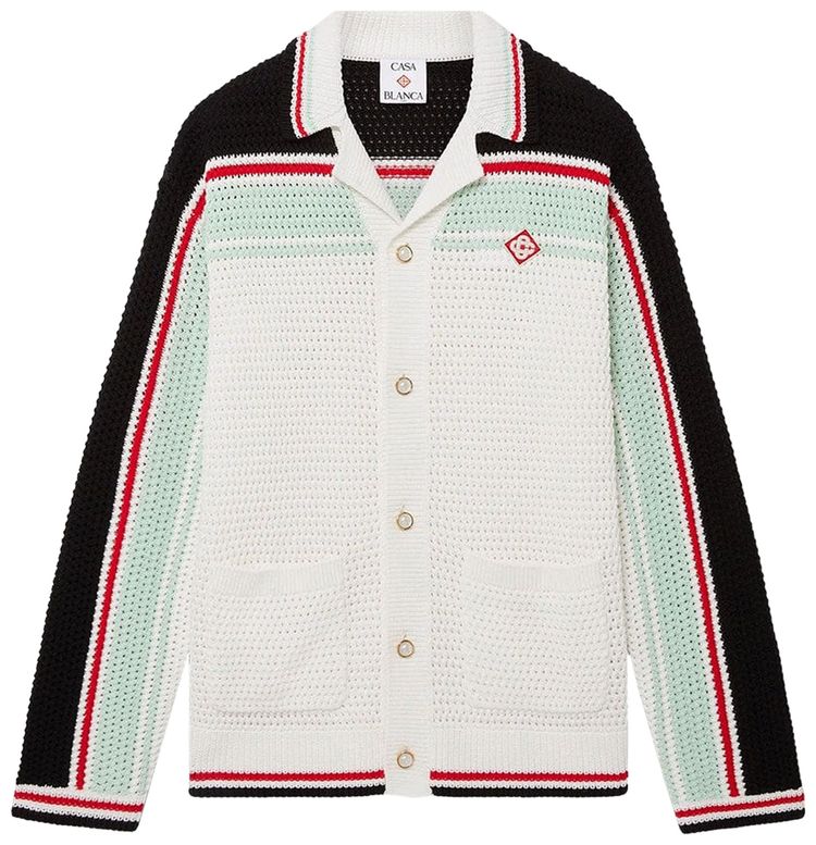 Casablanca Faux Crochet Shirt BlackMulticolor