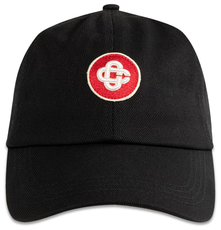 Casablanca Logo Round Embroidered Patch Cap Black