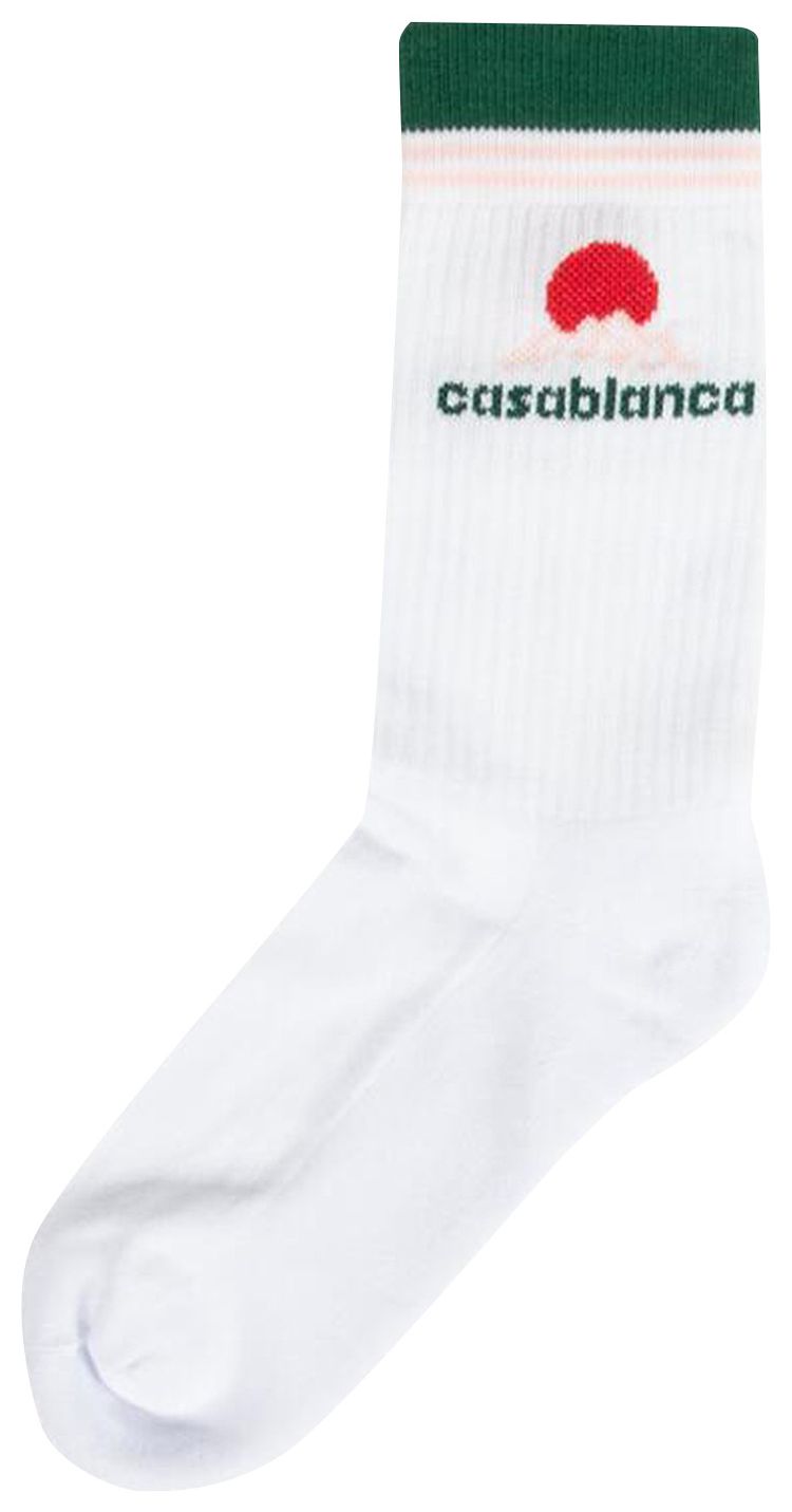 Casablanca Printed Sports Socks Montagne White