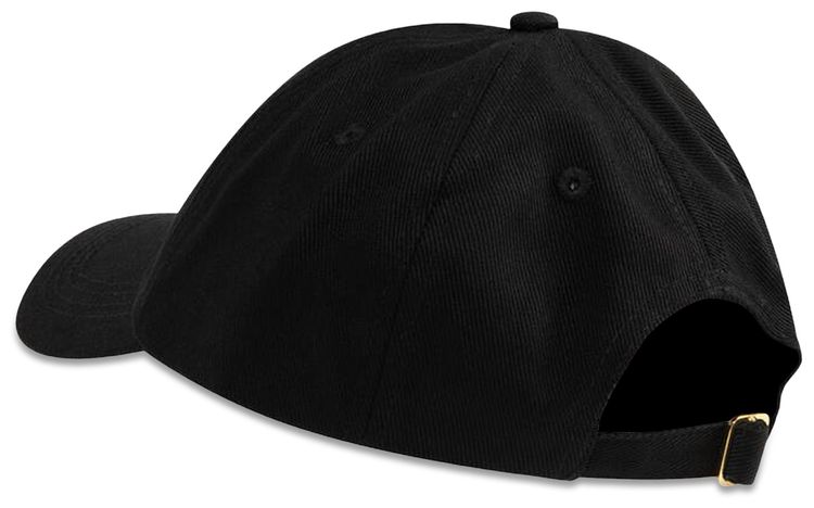 Casablanca Logo Round Embroidered Patch Cap Black