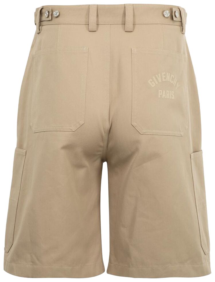 Givenchy Patch Pockets Long Shorts Beige