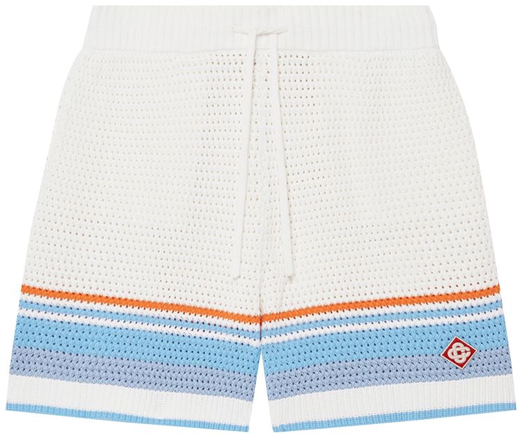 Casablanca Faux Crochet Shorts BlueMulticolor