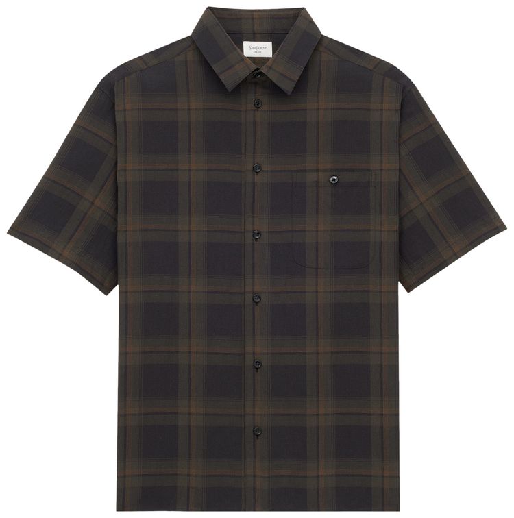 Saint Laurent Tartan Shirt KhakiMulticolor