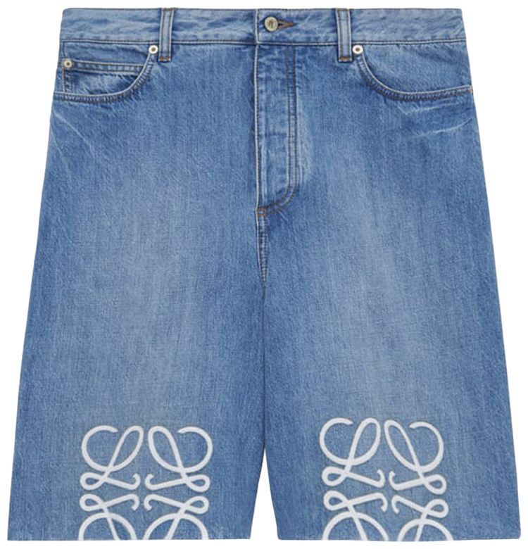 Loewe Anagram Shorts Washed Denim