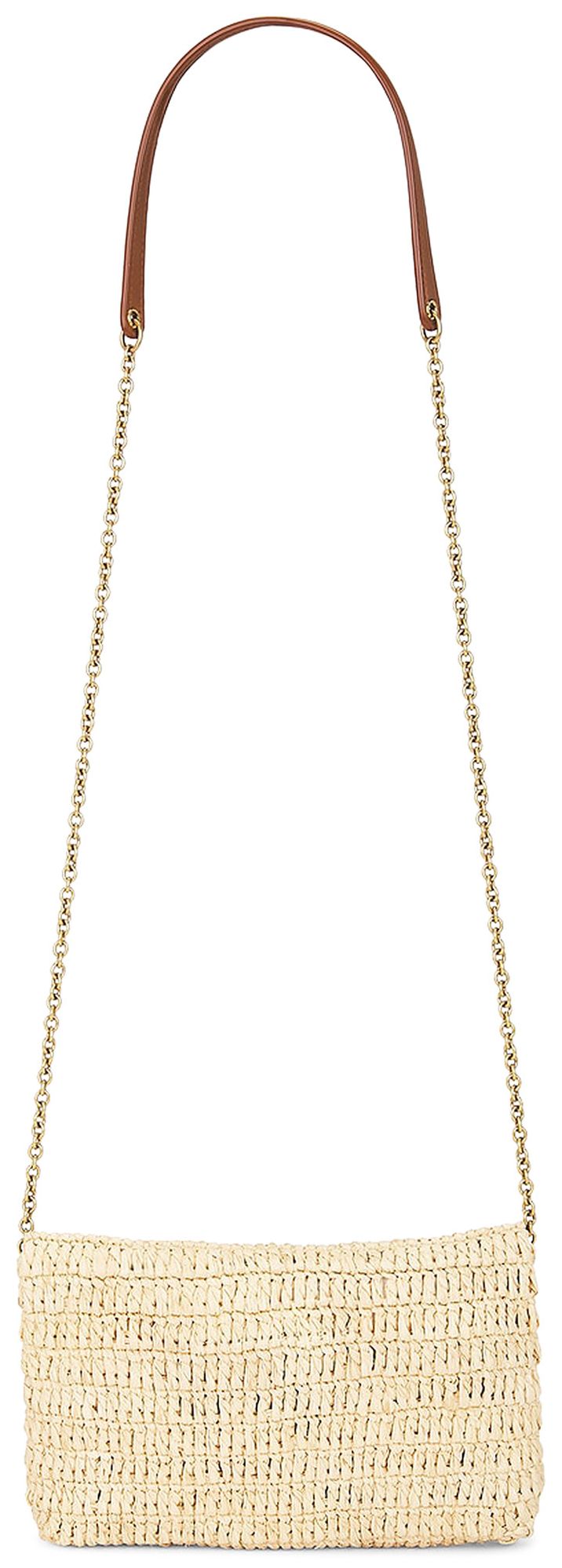 Saint Laurent Small Pouch On Chain Pale BrownBrick